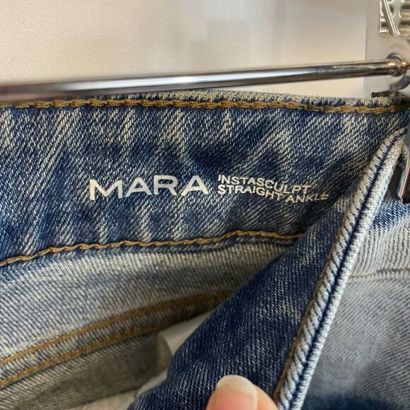 DL1961 Mara Instasculpt Straight Ankle Marina Raw Hem Zip Ankle Flare 25 - Picture 5 of 8